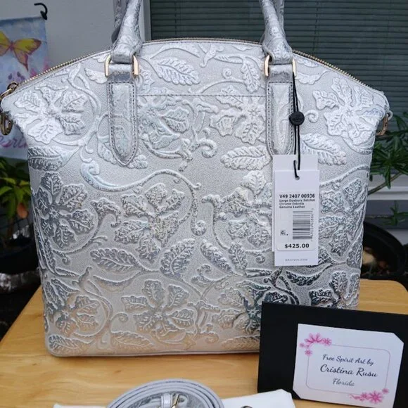 Brahmin Large Duxbury Chrome Estonia & Suri Wallet NWT - Picture 2 of 4